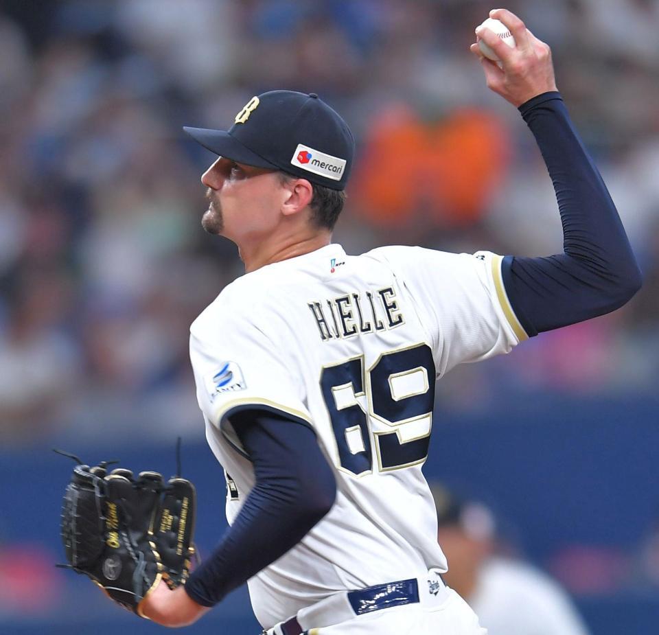 力投するオリックス先発のジェリー（撮影・出月俊成）
