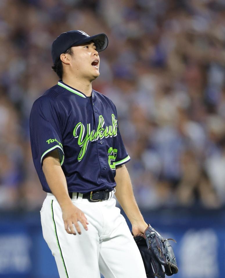 ４回、筒香嘉智に先制打を浴び、声を上げる松本健（撮影・西岡正）
