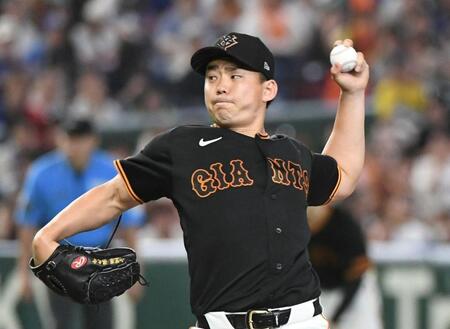 古巣・中日の打線に立ち向かう小笠原（撮影・佐藤厚）