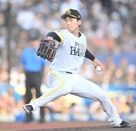７回４安打無失点で今季７勝目を挙げたソフトバンク・前田悠伍＝ＺＯＺＯマリンスタジアム（撮影・開出牧）