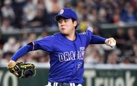 巨人打線に立ち向かう金丸（撮影・佐藤厚）