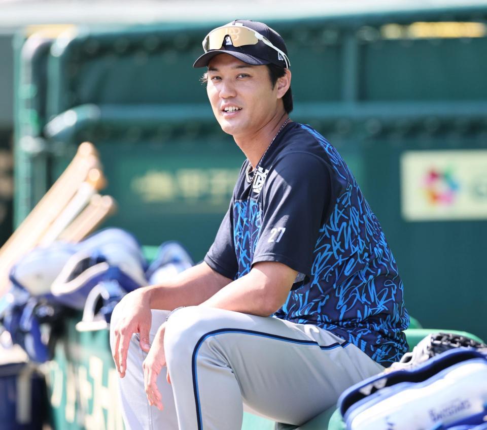 １軍に合流した藤浪（撮影・田中太一）