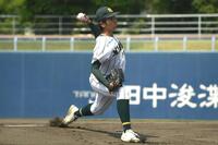 先発し力投する、箕面学園・保田雄世＝大阪シティ信用金庫スタジアム