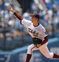 力投する桐光学園・林晃成＝横浜スタジアム（撮影・吉澤敬太）