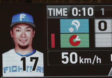 １回、伊藤は佐藤輝に５０キロのスローボールを投じる（撮影・山口登）