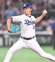 ５回から登板した大野（撮影・開出牧）