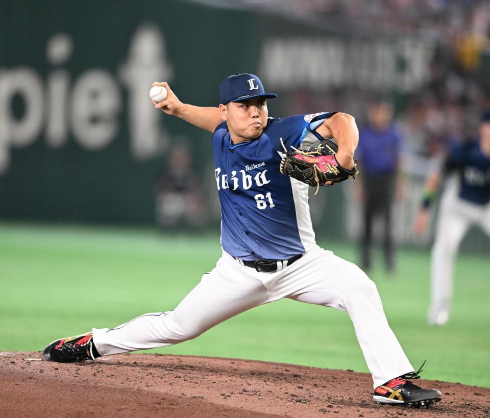 ３回から登板した平良（撮影・堀内翔）