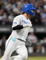 ２回、中前へ２点打を放った水野