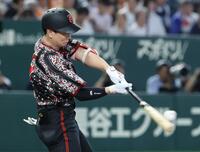 １回、松本が先制の左越えソロを放つ