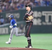 ２回、先制の左越えホームランを打たれた竹丸（撮影・開出牧）