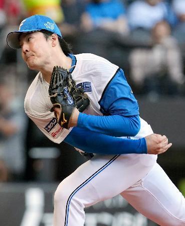 　ロッテ戦に先発し今季初完封を果たした日本ハム・有原＝エスコンフィールド