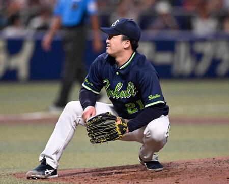 ４回、ボスラーに本塁打を浴びた吉村