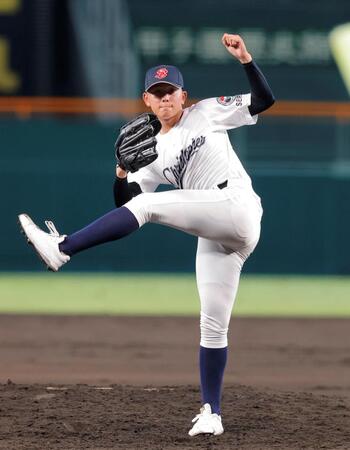 力投する先発の聖隷クリストファー・高部陸（撮影・西田忠信）