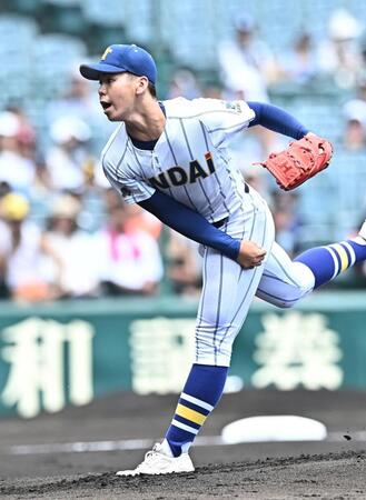 力投する健大高崎・石垣（撮影・開出牧）