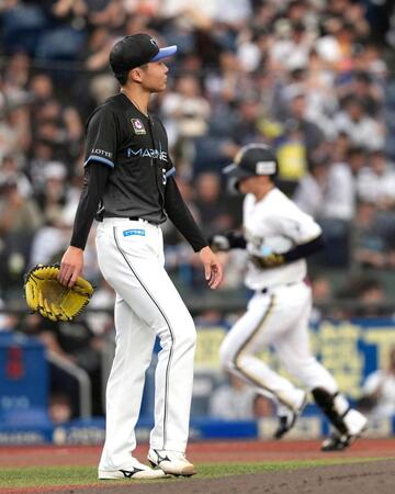 １回、山中（奥）に先制ソロを浴びた広池。６回５失点で６敗目を喫した