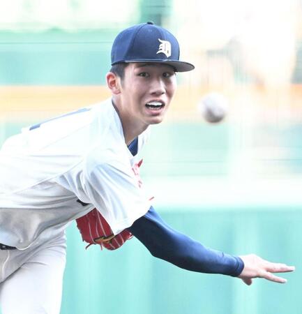 力投する大分商・平田玲翔（撮影・高部洋祐）