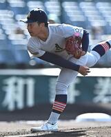 力投する青森山田・手代森爽来（撮影・開出牧）