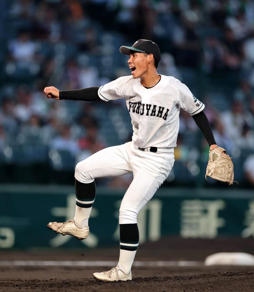 先発し力投する福山・来山凌也（撮影・山口登）