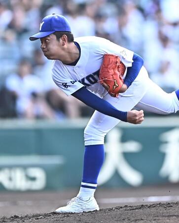 力投する横手・佐藤宙斗（撮影・開出牧）
