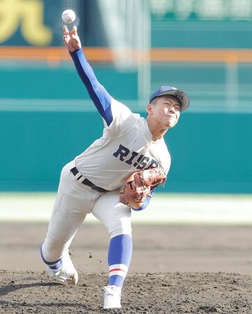 力投する先発の履正社・木村颯（撮影・西田忠信）