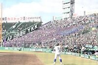 アルプススタンドを埋め尽くす横手の大応援団（撮影・開出牧）