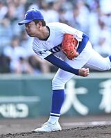 力投する横手・佐藤宙斗（撮影・開出牧）