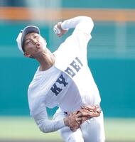力投する先発の享栄・近藤優（撮影・西田忠信）
