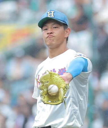 ６回、仙台育英・田山纏に先制打を許した花咲徳栄・黒川凌大（撮影・西田忠信）