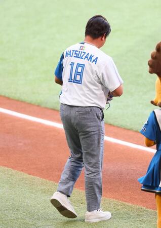 始球式を務める松坂大輔氏（撮影・中島達哉）