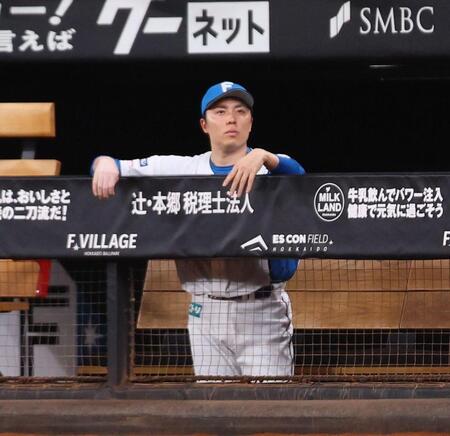 ７回、戦況を見つめる田中（撮影・中島達哉）