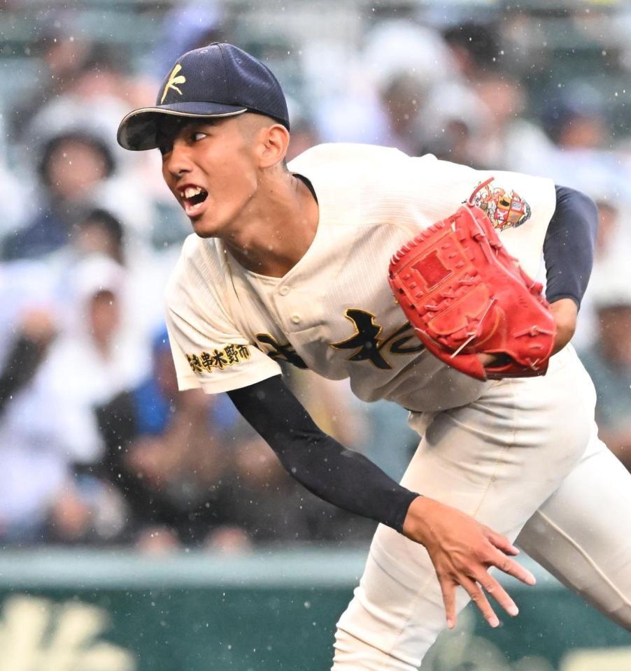 力投する神村学園・龍頭汰樹（撮影・高部洋祐）