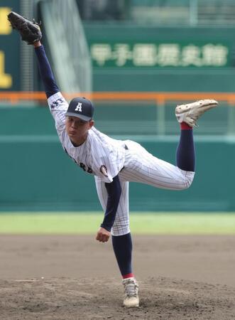 ２番手で登板し、好投する有明・斉藤遼汰郎（撮影・坂部計介）
