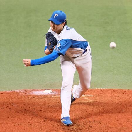 ４回、力投する山崎（撮影・中島達哉）