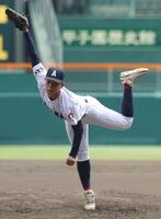 ２番手で登板し、好投する有明・斉藤遼汰郎（撮影・坂部計介）