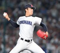 ６回途中から２番手で登板する横浜・織田翔希（撮影・中田匡峻）