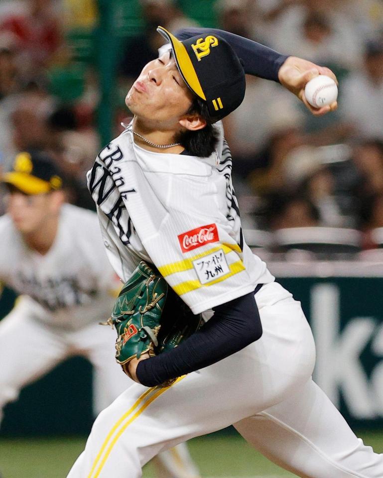 ８回にプロ初登板した村上。１回を無得点に抑えた