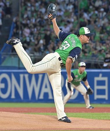 先発の松本健（撮影・持木克友）