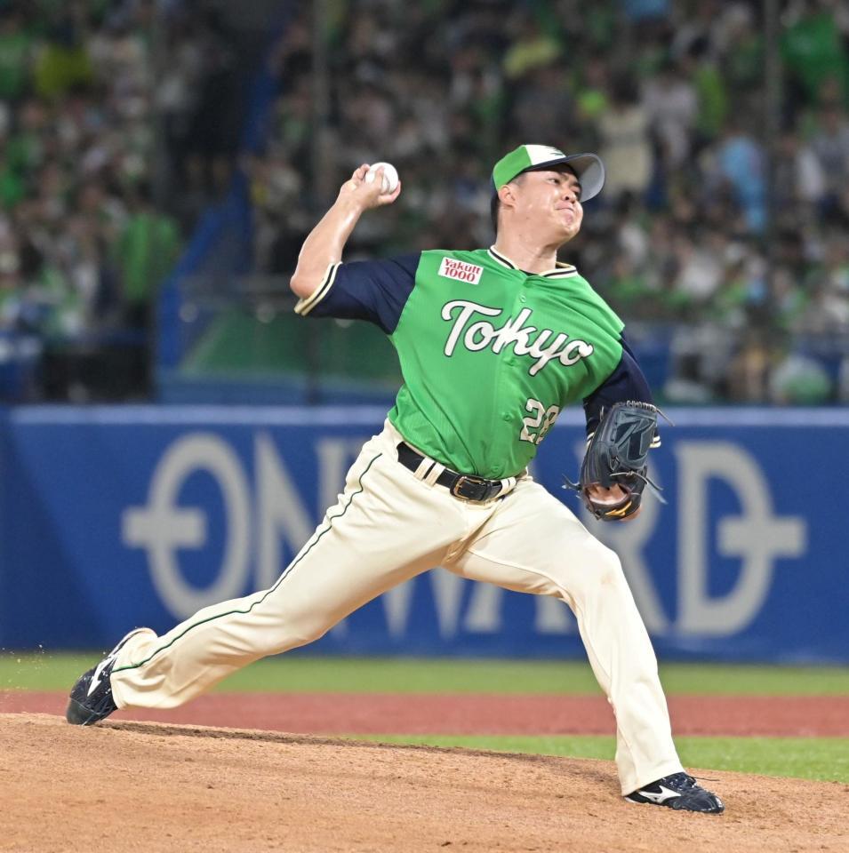 ５回無失点の力投を見せる松本健（撮影・持木克友）