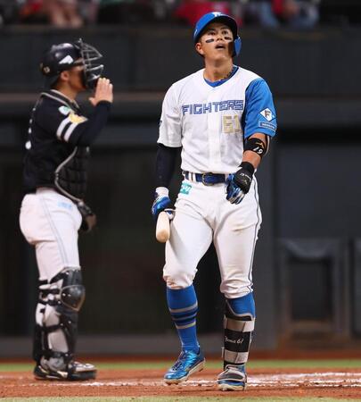 ６回、空振り三振を喫する今川（撮影・中島達哉）