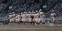 仙台育英に勝利し、駆け出す智弁和歌山ナイン（撮影・中田匡峻）