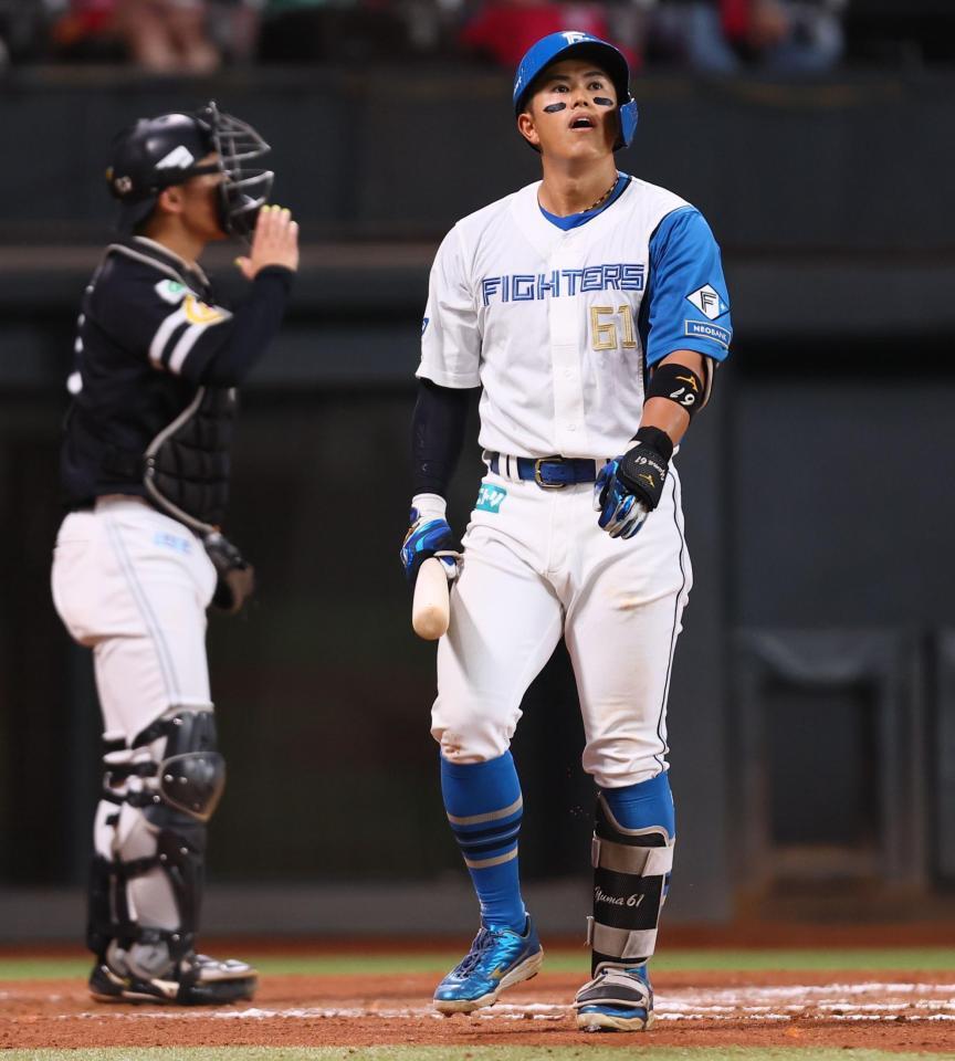 ６回、空振り三振を喫する今川（撮影・中島達哉）