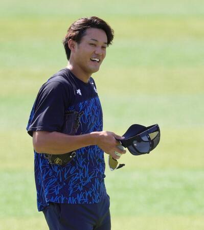 キャッチボールなどで調整した藤浪（撮影・伊藤笙子）