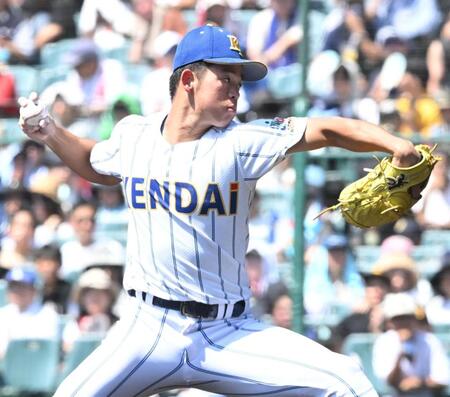 力投する健大高崎・佐藤麻恩（撮影・高部洋祐）