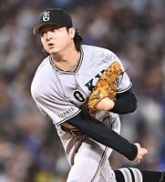 ８回から登板し１イニングを無失点に抑えた田中瑛（撮影・開出牧）