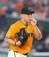 ６回２失点の小笠原（撮影・佐々木彰尚）