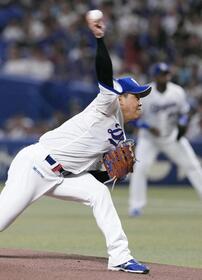 　６回２失点で５勝目を挙げた柳