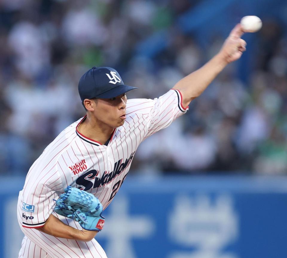 力投する山野（撮影・金田祐二）