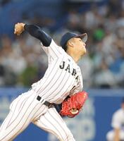 １５６キロを計測した織田翔希（撮影・佐々木彰尚）