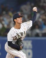 好投する萬谷堅心（撮影・佐々木彰尚）