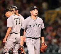 ５回途中で降板する田中将（撮影・田中太一）